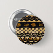 African Tribal Shaman Design Button (Vorne & Hinten)