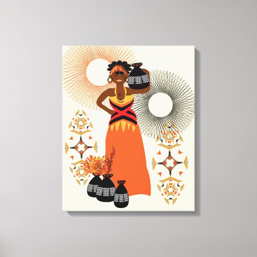 African Tribal Woman Print A fabelhafte Illustrati Leinwanddruck (Vorderseite)
