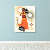African Tribal Woman Print A fabelhafte Illustrati Leinwanddruck (Insitu (Holzboden))