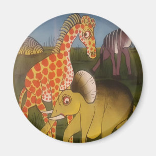 African Trio Art Print Magnet