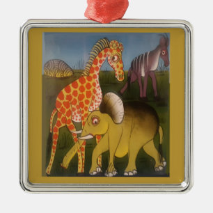 African Trio Art Print Silbernes Ornament
