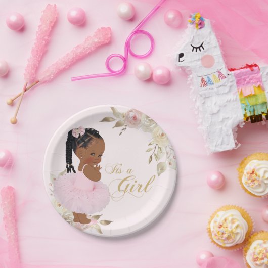 African Tutu Baby Girl Baby Shower Paper Plate Pappteller (Party)
