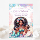 African Twin Mermaid Baby Shower Einladung