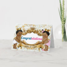 African Twins|Boy & Girl Congratulations Card