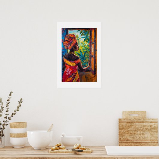 African Vibrant Abstract Art Print Poster (Küche)