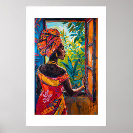 African Vibrant Abstract Art Print Poster