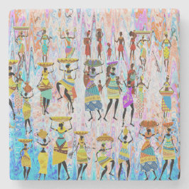 African Village Steinuntersetzer