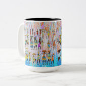 African Village Zweifarbige Tasse (Vorderseite Links)