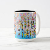 African Village Zweifarbige Tasse (VorderseiteRechts)