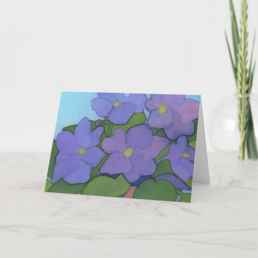 African Violet Greetings Card Karte (Vorderseite)