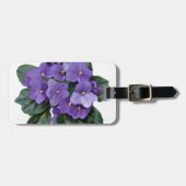 African Violet Lila Garden Blume Gepäckanhänger (Vorderseite horizontal)