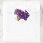 African violet runder aufkleber (Tasche)
