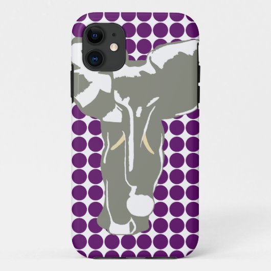 African Violet Safari Dot mit Pop Art Elephant Case-Mate iPhone Hülle (Rückseite)