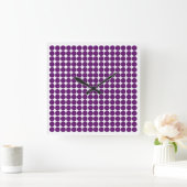 African Violet Safari Dot Quadratische Wanduhr (Zuhause)