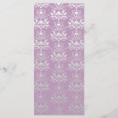 African Violet & Silver Damask Slim Dinner Menu Menükarte (Rückseite)