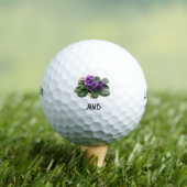 African Violet Zimmerpflanze Monogramm Kunst Golfball (Insitu T-Shirt)