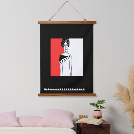 African Wandteppich Mit Holzrahmen (Schlafzimmer)