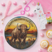 African Water Buffalo Birthday Pappteller (Party)