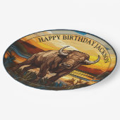 African Water Buffalo Birthday Pappteller (Schrägansicht)