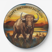 African Water Buffalo Birthday Pappteller (Vorderseite)
