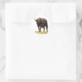 African Water Buffalo Runder Aufkleber (Tasche)