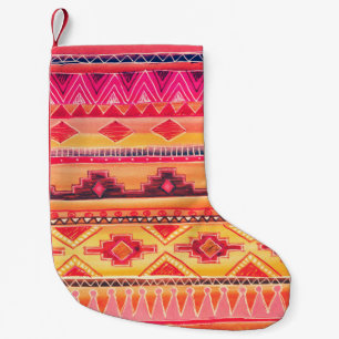 African Watercolor Pattern. Raster Illustration Kleiner Weihnachtsstrumpf