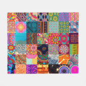 African Wax Print Patchwork Ankara Ethnic Fabric Fleecedecke (Vorderseite (Horizontal))