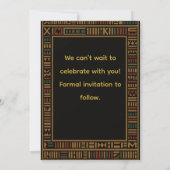 African Wedding Gold Kente Save the Date Card (Rückseite)