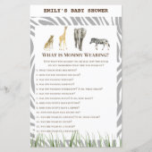 African Wild Baby Shower Game PRINTED (Vorderseite)