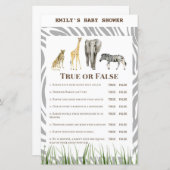 African Wild Baby Shower Game PRINTED (Vorne/Hinten)