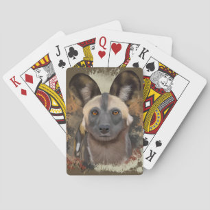 African Wild Dog Abstrakt Paint Spritzer Spielkarten