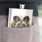 African Wild Dog Abstrakt Paint Spritzer Wildlife Flachmann (Beispiel)