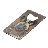 African Wild Dog Abstrakt Paint Spritzer Wildlife Geldbeutel Flaschenöffner (Vorderseite Schrägansicht)