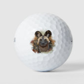 African Wild Dog Abstrakt Paint Spritzer Wildlife Golfball (Vorderseite)