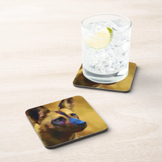 African Wild Dog Art Getränkeuntersetzer (Rechte Seite)