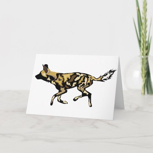 African Wild Dog Birthday Card Karte (Vorderseite)