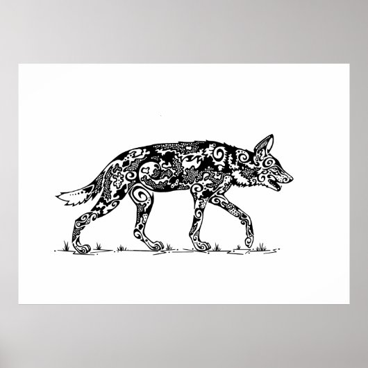 African Wild Dog Lope Design Poster (Vorne)