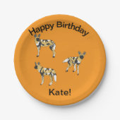 African Wild Dogs Pappteller (Vorderseite)