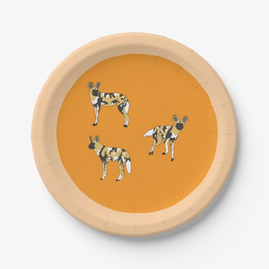 African Wild Dogs Pappteller (Vorderseite)