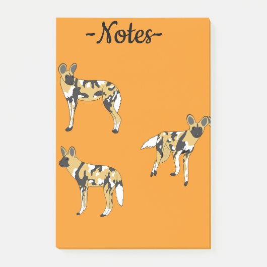 African Wild Dogs Post-it Klebezettel (Vorderseite)