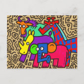 African Wildlife Art Postcard Postkarte (Vorderseite)