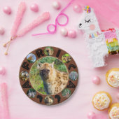 African Wildlife Circle Collage Gepunktet Hyena Pappteller (Party)