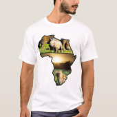 African Wildlife Continent Hyena, Rhino, Giraffe T-Shirt (Vorderseite)