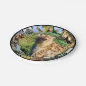 African Wildlife Foto Collage Gepunktet Hyena Pappteller (Schrägansicht)