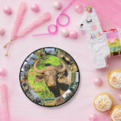 African Wildlife Foto Collage Muddy Buffalo Pappteller (Party)