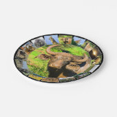 African Wildlife Foto Collage Muddy Buffalo Pappteller (Schrägansicht)