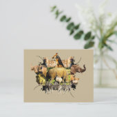 African Wildlife Frame Rhino Calf und Mutter Postkarte (Stehend Vorderseite)