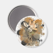 African Wildlife Giraffe Abstrakt Paint Spritzer Magnet (Vorderseite/Rückseite)