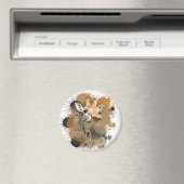 African Wildlife Giraffe Abstrakt Paint Spritzer Magnet (In Situ (Geschirrspüler))