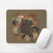 African Wildlife Guinea Fowl Earth Tones Spritzer Mousepad (Mit Mouse)